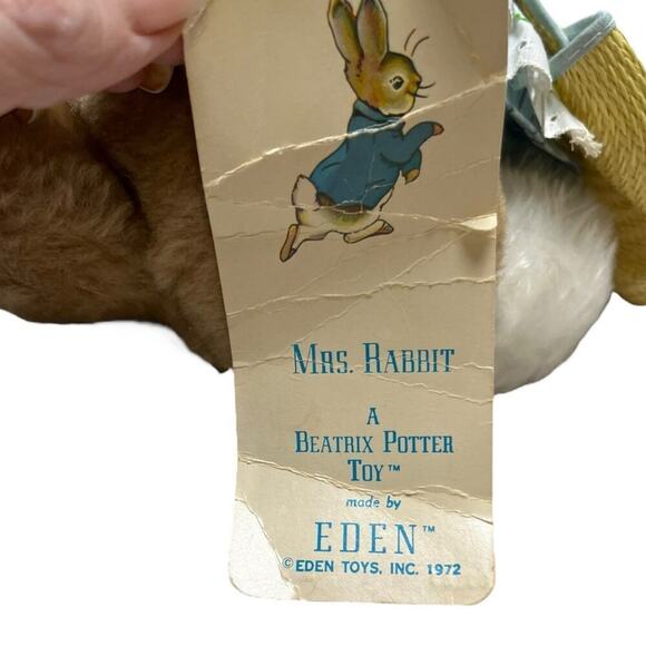 Vintage Beatrix Potter Mrs. Rabbit 1972 Stuffed Animal Toy Made in USA - Picture 5 of 11